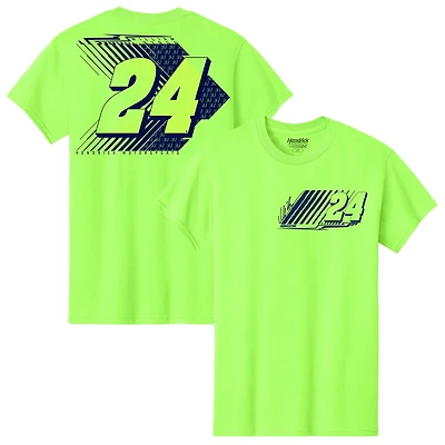 T-shirt pour homme de la collection Hendrick Motorsports Team avec nom et numéro William Byron vert fluo