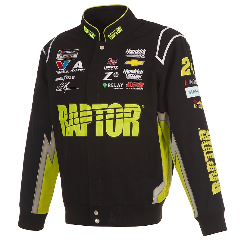 Men's JH Design Black William Byron Raptor Full-Snap Twill Uniform Jacket
