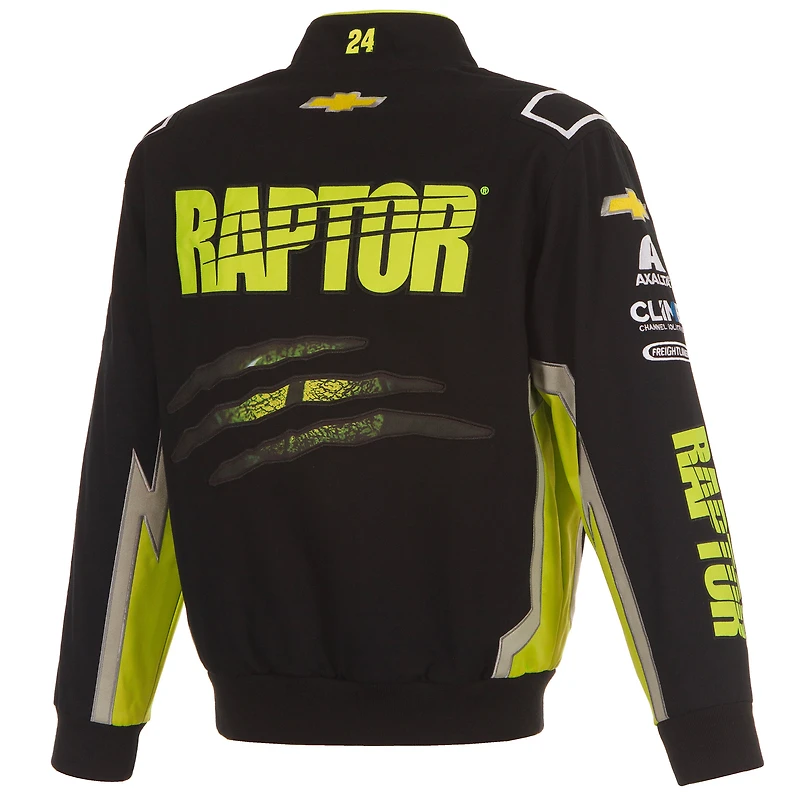 Men's JH Design Black William Byron Raptor Full-Snap Twill Uniform Jacket