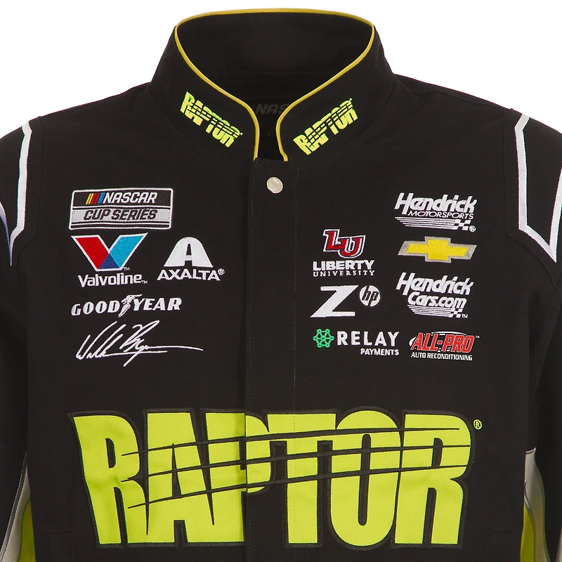 Men's JH Design Black William Byron Raptor Full-Snap Twill Uniform Jacket