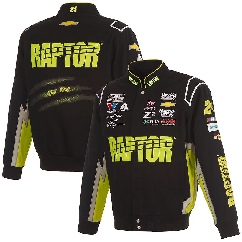 Men's JH Design Black William Byron Raptor Full-Snap Twill Uniform Jacket