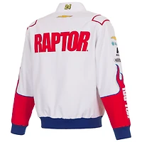 Men's JH Design White William Byron 2026 Raptor Full-Snap Twill Racing Jacket