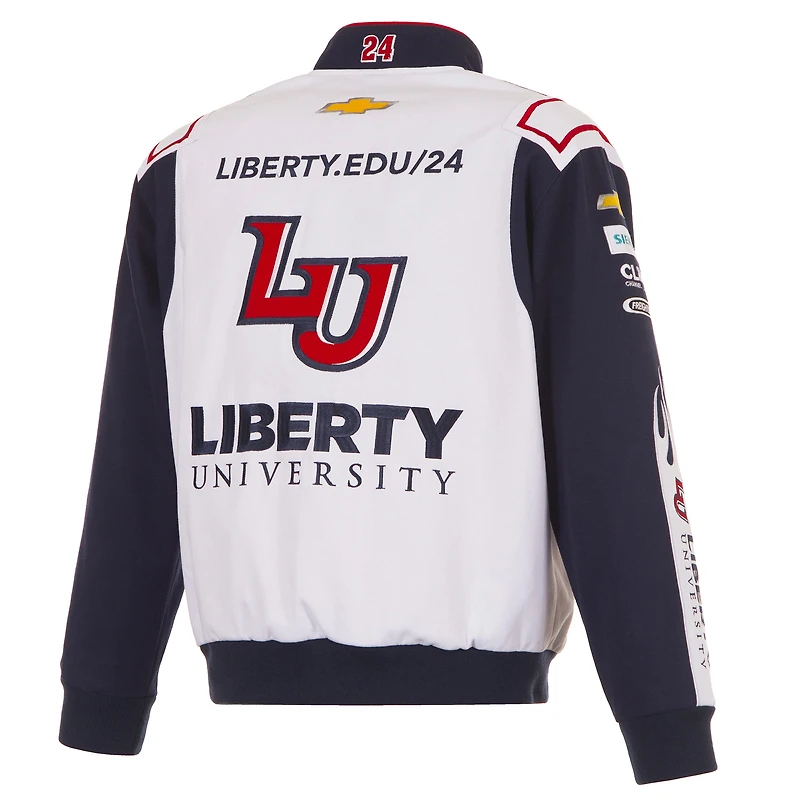 Veste d'uniforme en sergé blanc à boutons-pression pour homme de l'université William Byron Liberty JH Design
