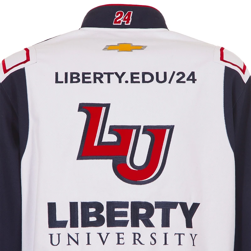 Veste d'uniforme en sergé blanc à boutons-pression pour homme de l'université William Byron Liberty JH Design