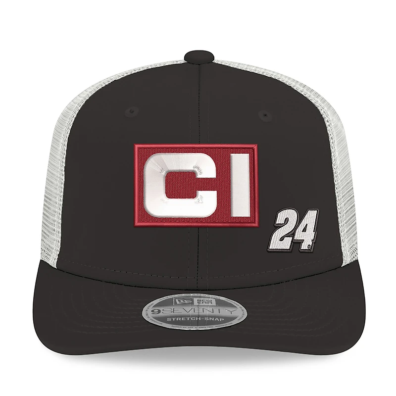 Men's New Era Black/White William Byron 2026 Cincinnati 9SEVENTY Adjustable Trucker Hat