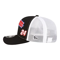 Casquette trucker ajustable New Era William Byron 2026 Phorm Energy 9SEVENTY noire et blanche pour homme