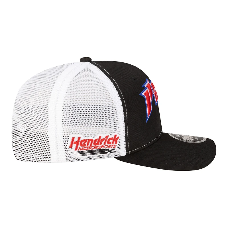 Casquette trucker ajustable New Era William Byron 2026 Phorm Energy 9SEVENTY noire et blanche pour homme