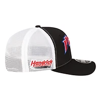 Casquette trucker ajustable New Era William Byron 2026 Phorm Energy 9SEVENTY noire et blanche pour homme