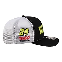 Casquette trucker New Era William Byron Raptor 9SEVENTY noire et blanche pour homme