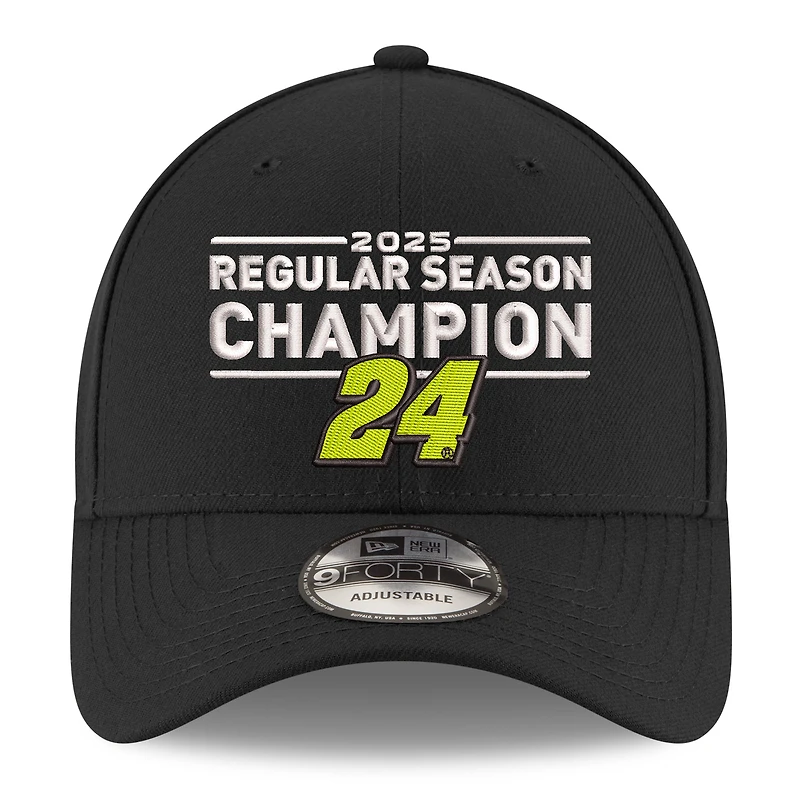 Men's New Era  Black William Byron 2025 NASCAR Cup Series Regular Season Champion 9FORTY Adjustable Hat