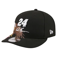 Men's New Era Black William Byron Patriotic Eagle & Flag A-Frame 9FIFTY Snapback Hat