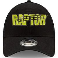 Casquette ajustable ajustable William Byron Raptor 9FORTY A-Frame Trucker Snapback New Era pour homme, noir