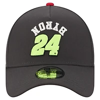 Casquette ajustable New Era William Byron noire pour homme, modèle 9FORTY, à coutures en chaîne inversées.