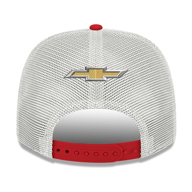 Casquette trucker ajustable New Era rouge et blanche William Byron 2026 Raptor Detailing 9SEVENTY pour homme