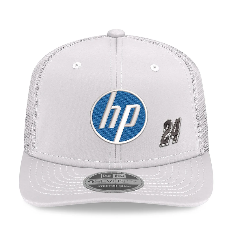Casquette trucker ajustable New Era William Byron 2026 HP 9SEVENTY blanche pour homme