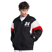 Veste zippée complète pour homme Starter William Byron Axalta Yard Line noire/rouge