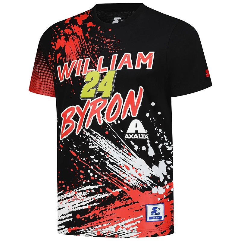 Men's Starter Black William Byron Touchdown Extreme T-Shirt
