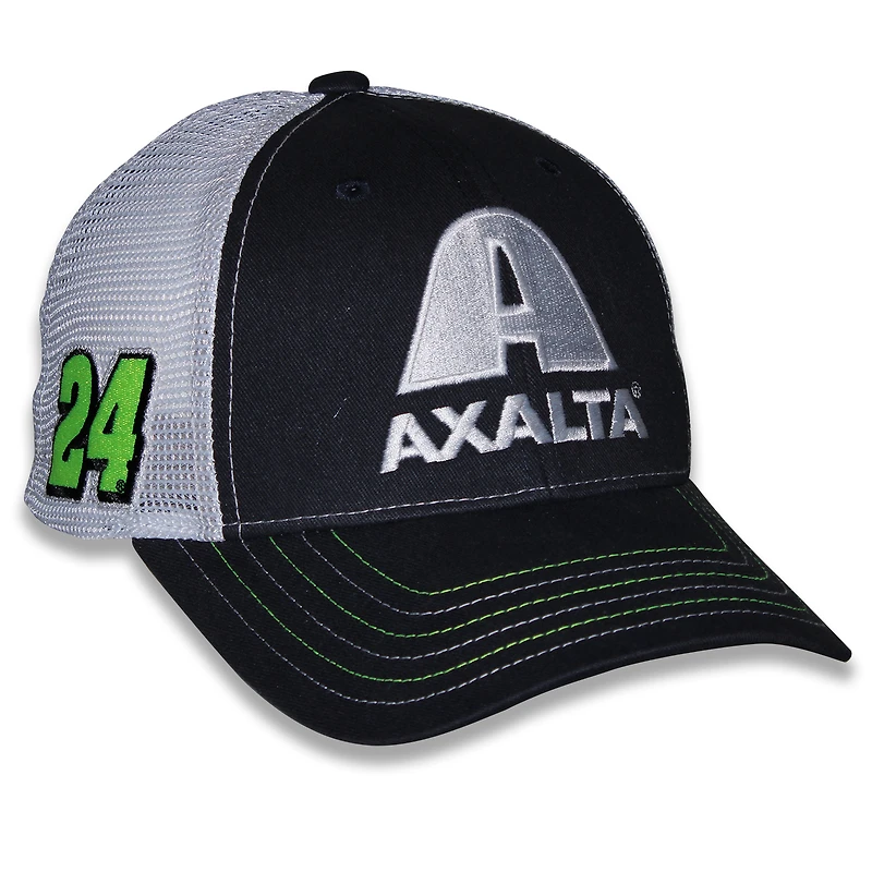 Unisex Checkered Flag Sports Black William Byron Axalta Sponsor Trucker Adjustable Hat