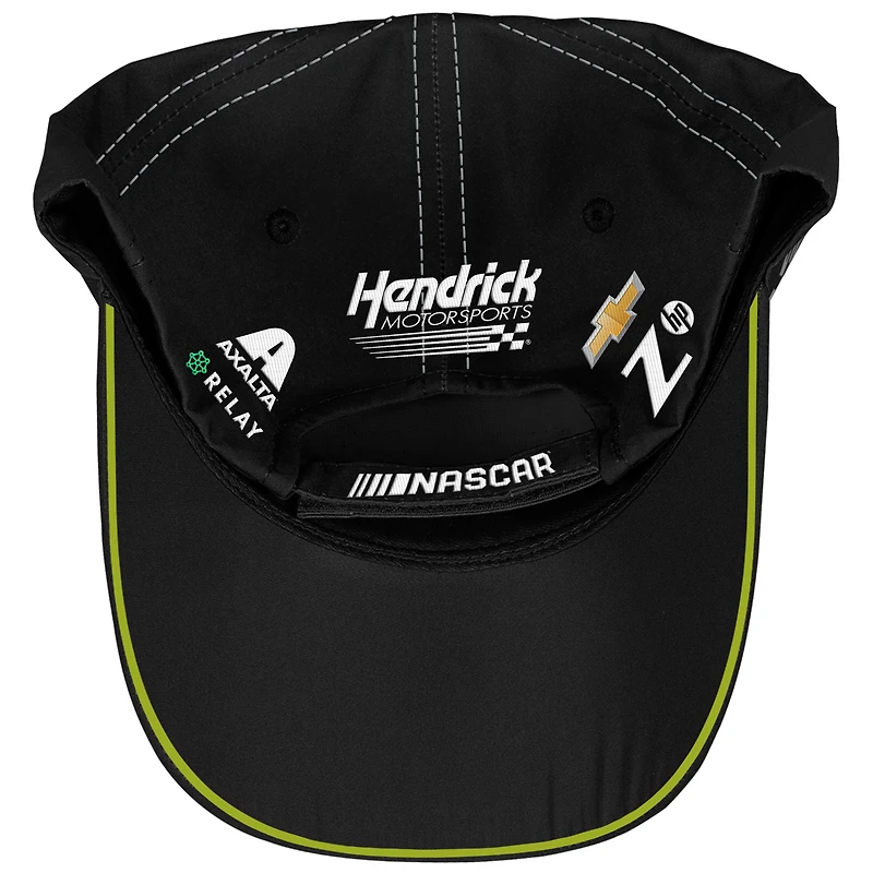 Casquette ajustable unisexe à damier pour uniforme de sport William Byron Raptor noir