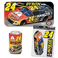 WinCraft William Byron Three-Piece Can Cooler, License Plate, & Three-Pack Fan Decal Set