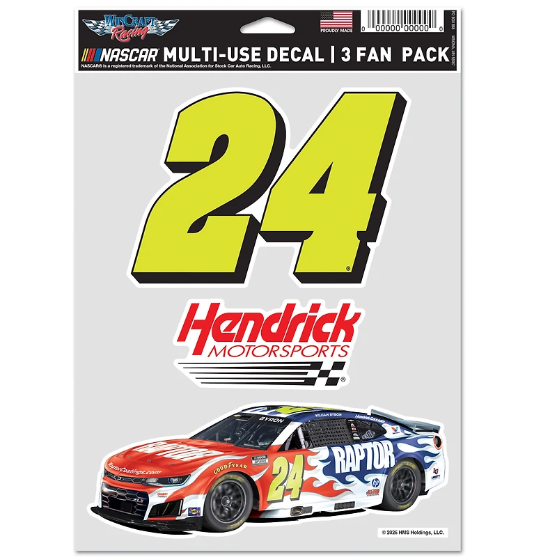 WinCraft William Byron Three-Piece Fan Decal Set
