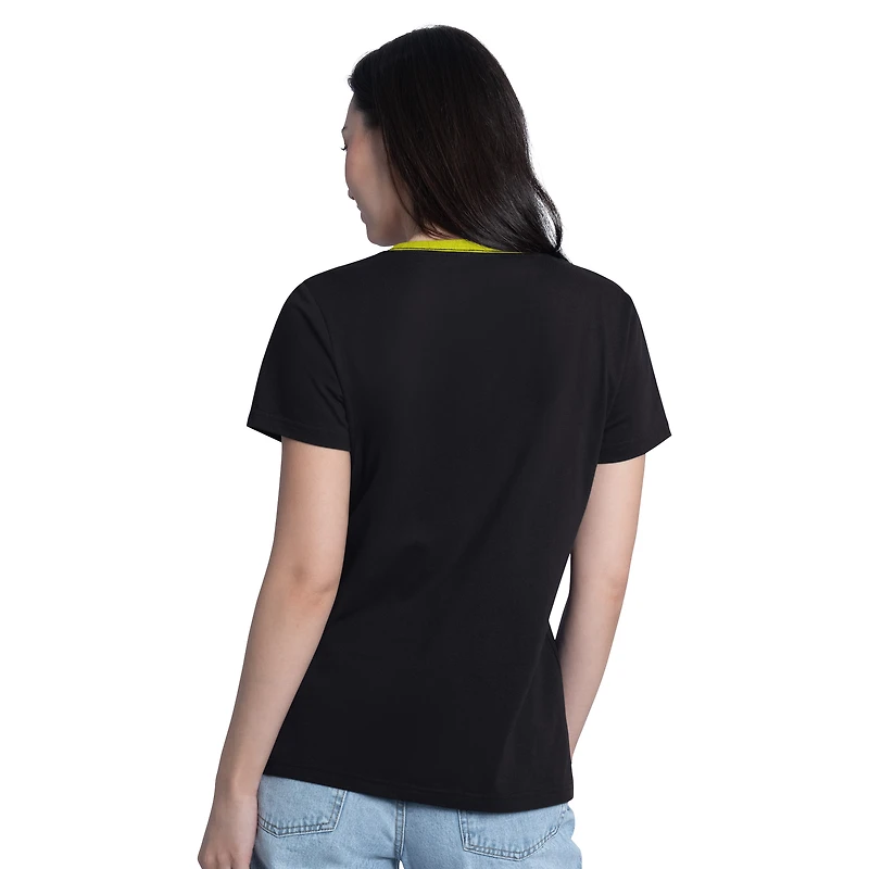 T-shirt à col en V noir G-III 4Her de Carl Banks pour femmes, modèle William Byron Best Team
