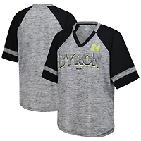T-shirt à col en V surdimensionné G-III 4Her de Carl Banks Heather Gray William Byron Hall of Fame pour femme