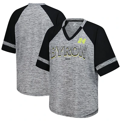 T-shirt à col en V surdimensionné G-III 4Her de Carl Banks Heather Gray William Byron Hall of Fame pour femme
