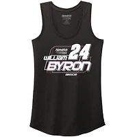 Women's Hendrick Motorsports Team Collection Black William Byron Name & Number Racerback Tri-Blend Tank Top