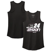 Women's Hendrick Motorsports Team Collection Black William Byron Name & Number Racerback Tri-Blend Tank Top