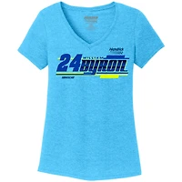 Women's Hendrick Motorsports Team Collection  Blue William Byron Tri-Blend V-Neck T-Shirt