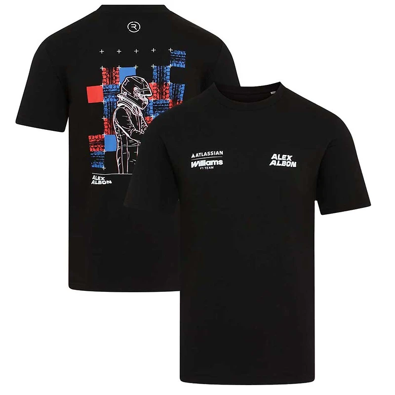 Men's Alex Albon Black Williams Racing Driver T-Shirt