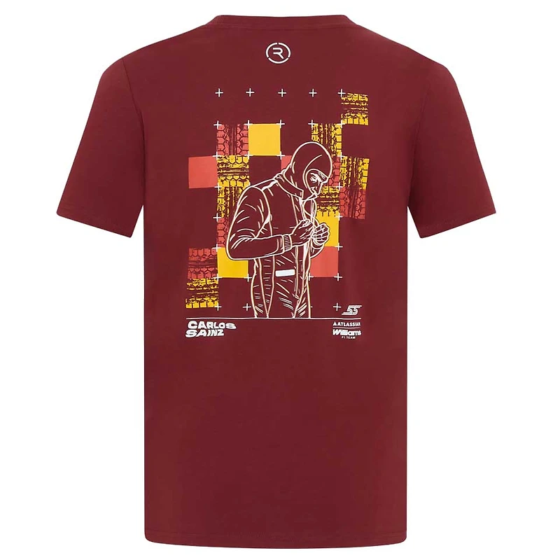 Men's Carlos Sainz Burgundy Williams Racing Driver T-Shirt