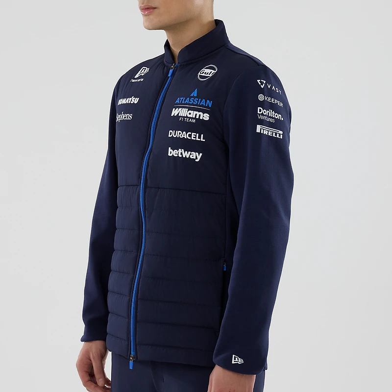 Men's New Era Navy Williams Racing Hybrid Full-Zip Jacket