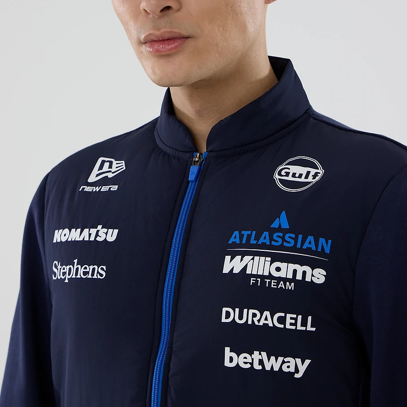 Men's New Era Navy Williams Racing Hybrid Full-Zip Jacket