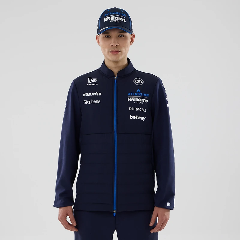 Men's New Era Navy Williams Racing Hybrid Full-Zip Jacket