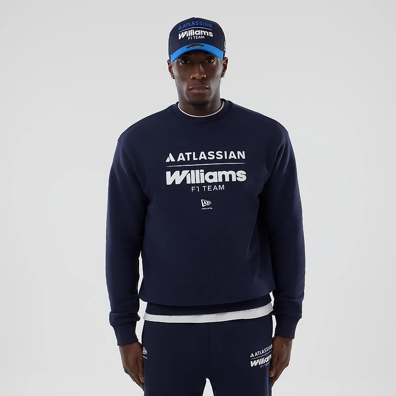 Men's New Era  Navy Williams Racing Oversized Fleece Sweatshirt