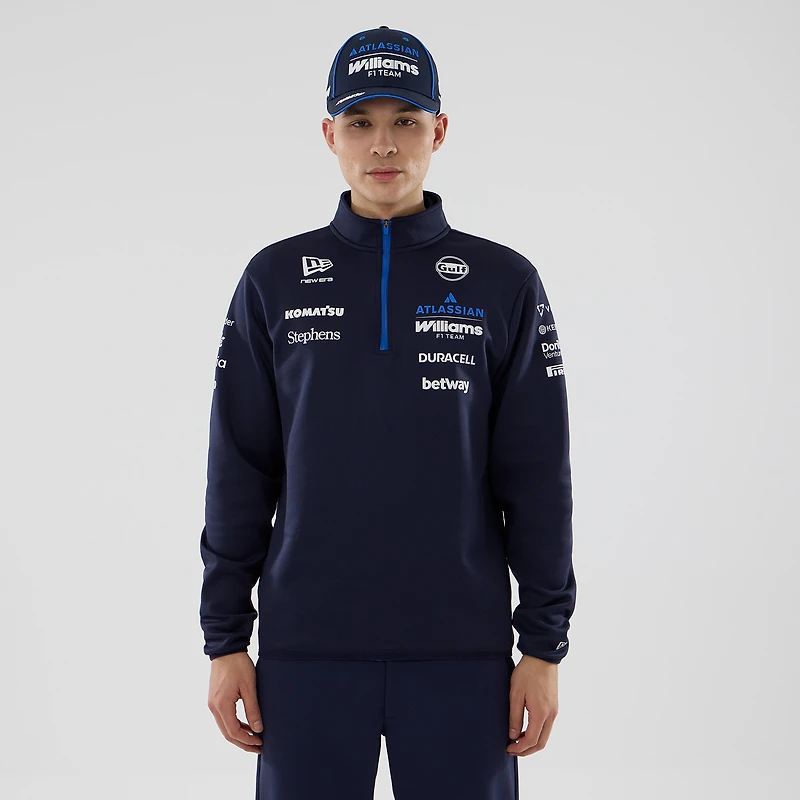 Men's New Era  Navy Williams Racing Quarter-Zip Sweatshirt