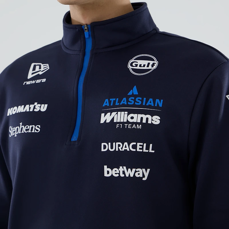 Men's New Era  Navy Williams Racing Quarter-Zip Sweatshirt