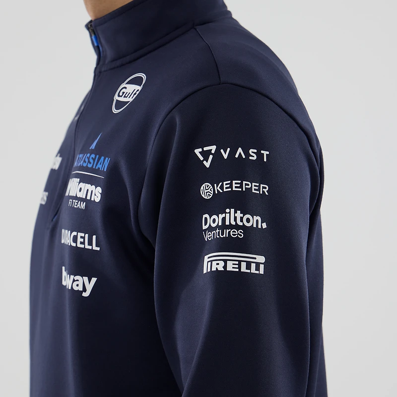 Men's New Era  Navy Williams Racing Quarter-Zip Sweatshirt