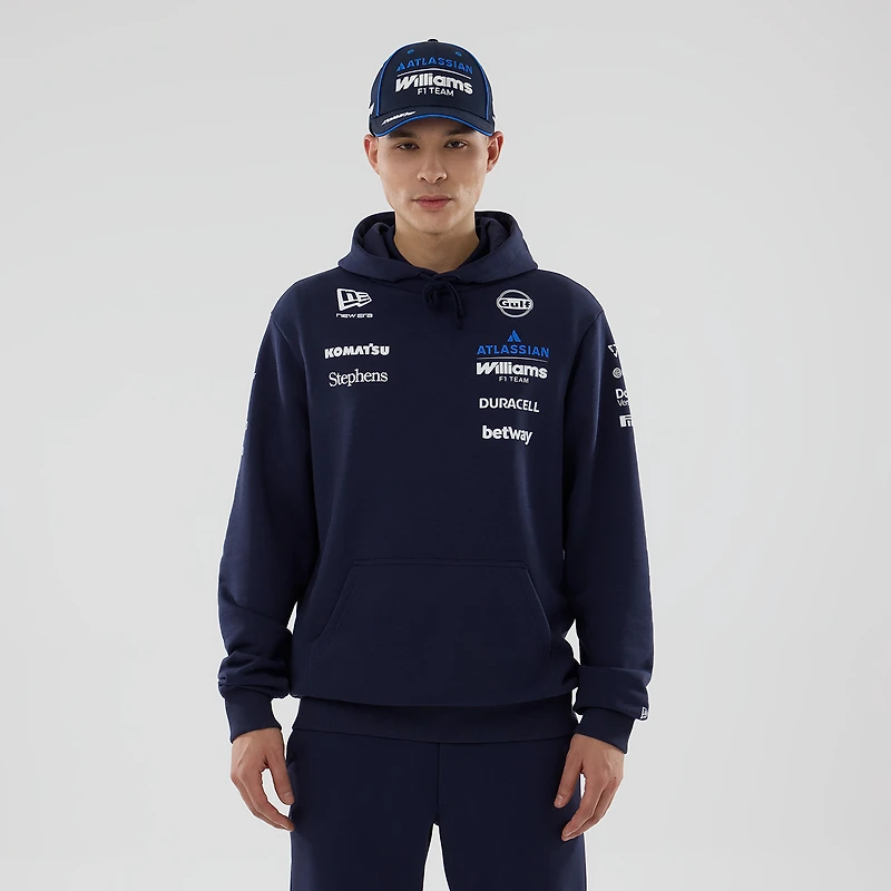Sweat à capuche réplique Williams Racing bleu marine New Era pour homme