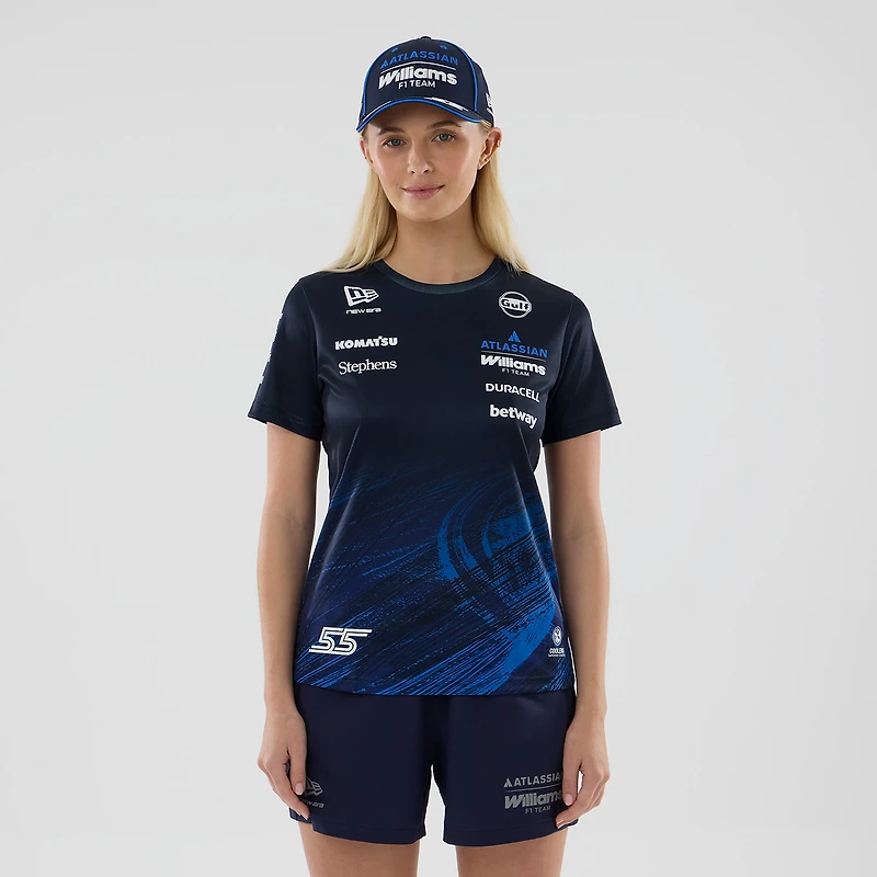 Women's New Era Navy Williams Racing 55 Tech T-Shirt