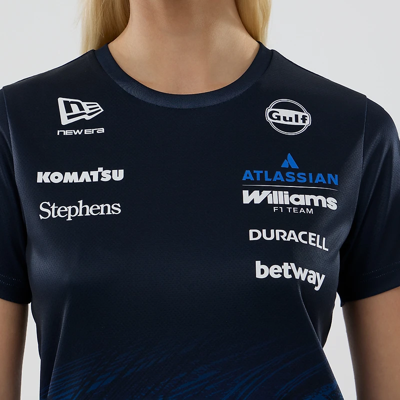 T-shirt technique New Era bleu marine Williams Racing 55 pour femme