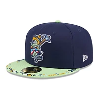 Casquette ajustée New Era 59FIFTY pour homme, bleu marine/vert clair, Wilmington Blue Rocks 2026 Copa De La Diversion
