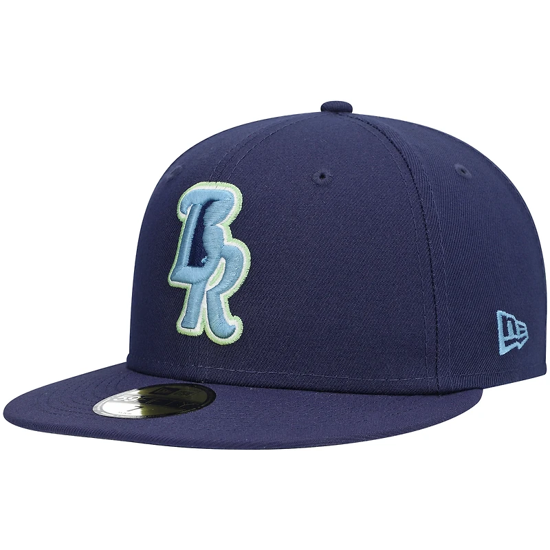Men's New Era Navy Wilmington Blue Rocks Authentic Collection Team Alternate 59FIFTY Fitted Hat