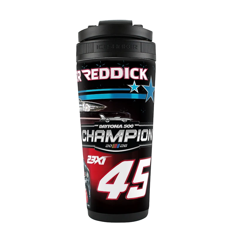 Bouteille WinCraft Tyler Reddick Champion du Daytona 500 2026, 77 cl (26 oz), avec shaker à glace 4D