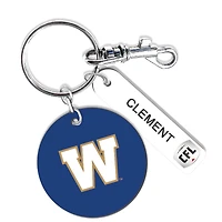 Winnipeg Blue Bombers Personalized Leather Round Keychain