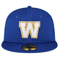 Casquette ajustée New Era Sideline 59FIFTY bleue pour homme, modèle Winnipeg Blue Bombers