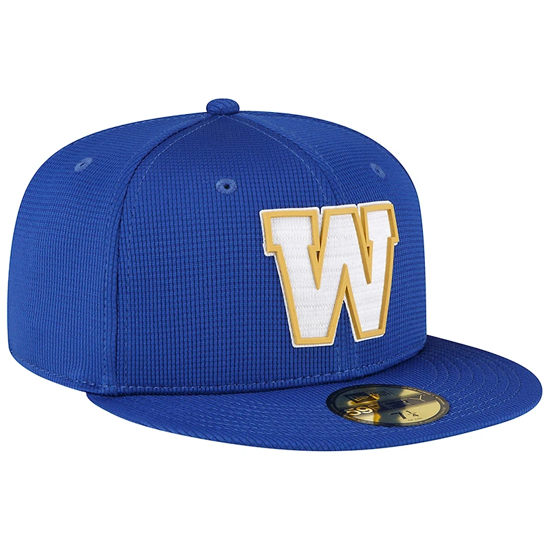 Casquette ajustée New Era Sideline 59FIFTY bleue pour homme, modèle Winnipeg Blue Bombers