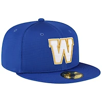Casquette ajustée New Era Sideline 59FIFTY bleue pour homme, modèle Winnipeg Blue Bombers